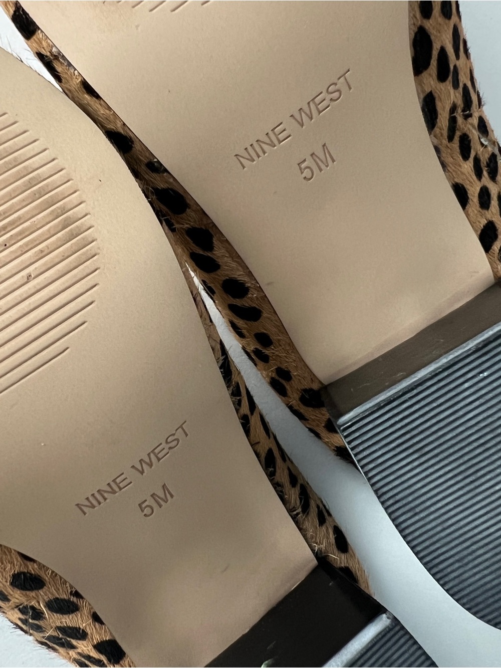Nine West Leopard-Print Pointed-Toe Mules in Tan & Black - Picture 13 of 16